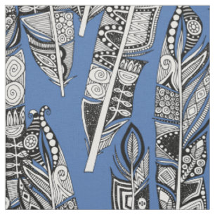 geo federn blau stoff