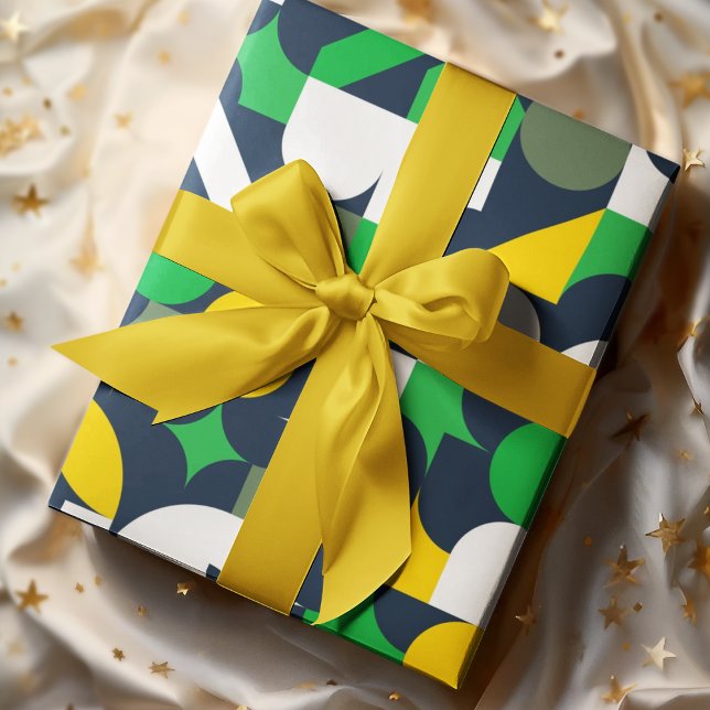 Geo-Form Geschenkpapier (green bauhaus birthday packing gift wrap,gift wrapping paper,return gift wrap paper,paper gift)