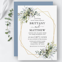 Geo Frame Dusty Blue Wedding