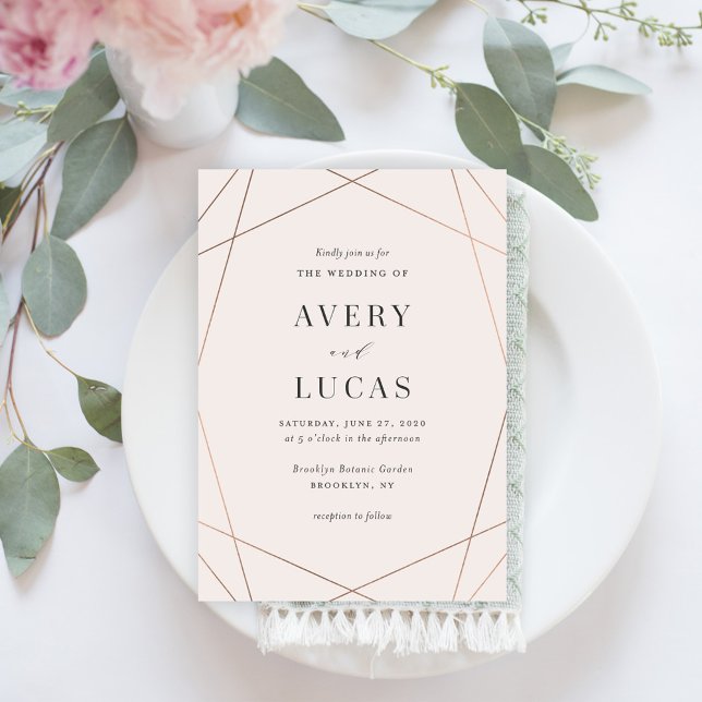 Geo Frame EDITABLE COLOR Wedding GEO Dankeskarte (Von Creator hochgeladen)