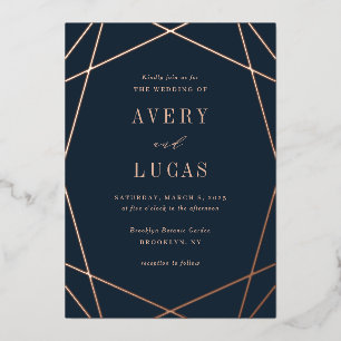 Geo Frame Foil bearbeitbare Farbe Einladung Hochze