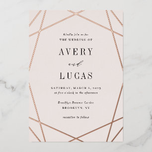 Geo Frame Foil bearbeitbare Farbe Hochzeit Einladu Folieneinladung