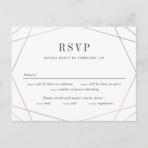 Geo Frame Wedding RSVP Antwortkarte Postkarte
