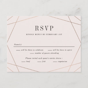 Geo Frame Wedding RSVP Antwortkarte Postkarte