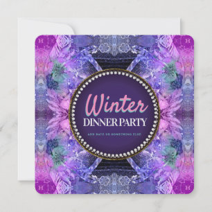 Geo Frills Lila Rosa Geburtstagsfeier Party Einladung