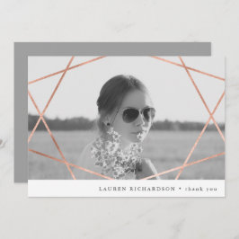 Geo Graduate | Imitate Kupfer mit Foto Danke Einladung