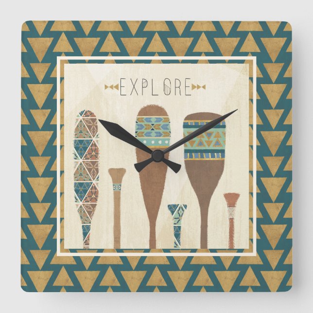 Geo im Freienvii | erforschen Quadratische Wanduhr (Vorderseite)