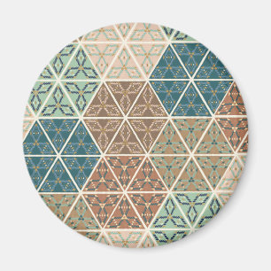 Geo im Freienxi   blaues u. grünes Stammes- Muste Magnet