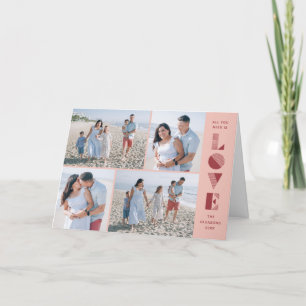 Geo Liebe 4-Foto Valentinstag Card - Pfirsich Ankündigung