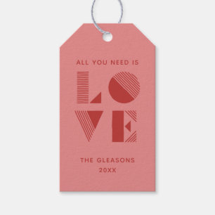 Geo Love Valentinstag-Foto-Geschenkanhänger - Pink Geschenkanhänger
