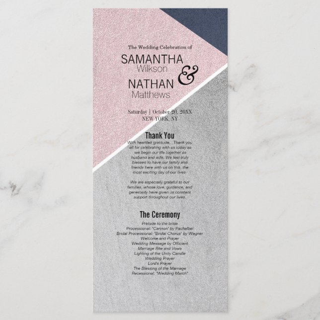 Geo Rose Quarz Navy Blue und Silver Programme (Vorderseite)