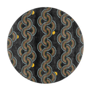 Geo-Streifen: Trendiges Vintage-Design Schneidebrett