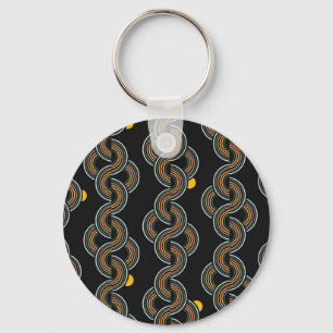 Geo Stripe: Trendy Vintages Design Schlüsselanhänger