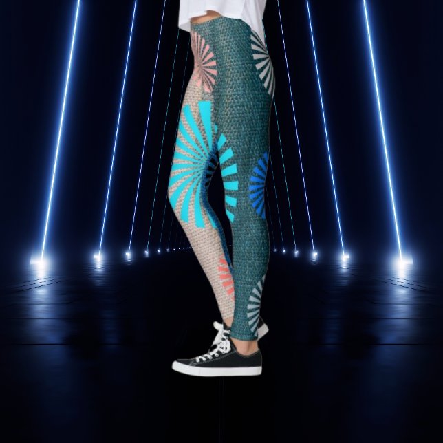 GeoBlend Striped Leggings, Earth & Sky Hues Leggings (Von Creator hochgeladen)
