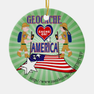 GEOCACHE AMERIKA GEOCACHING KERAMIKORNAMENT