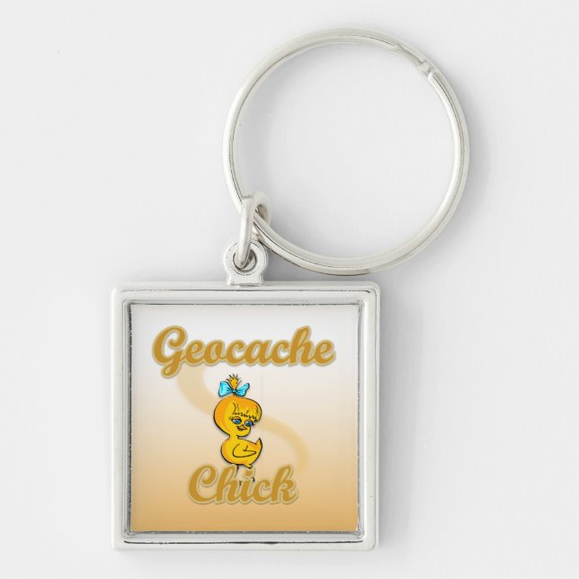 Geocache Chick Schlüsselanhänger (Vorne)