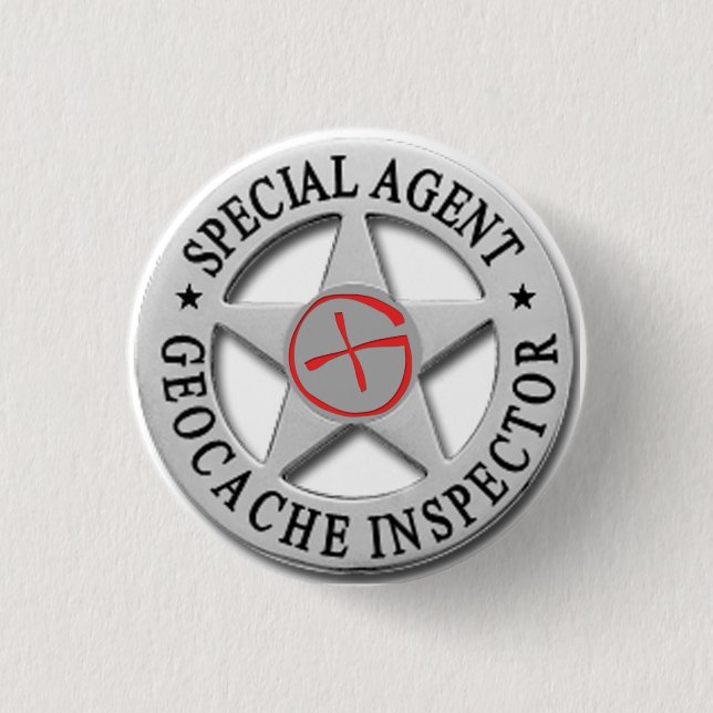 Geocache Inspektor *Special Agent* w/logo Button (Vorderseite)