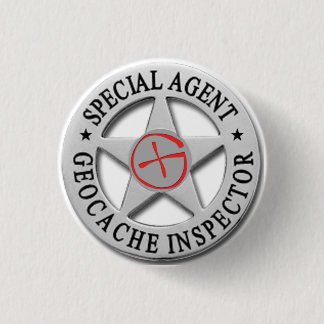 Geocache Inspektor *Special Agent* w/logo Button