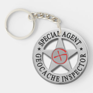 Geocache Inspektor *Special Agent* w/logo Schlüsselanhänger
