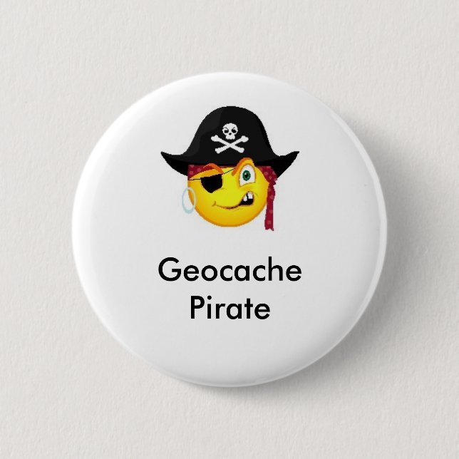 Geocache Pirat GeoSwag Button (Vorderseite)