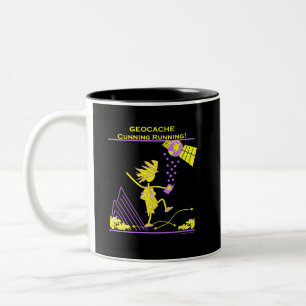 Geocache - schlauer Betrieb Zweifarbige Tasse