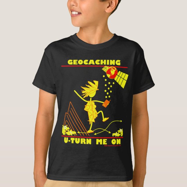 Geocache U schalten mich ein T-Shirt (Vorderseite)