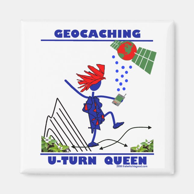 Geocache U Turn Queen Magnet (Vorne)