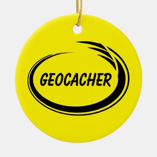 Geocacher Black Splash Keramik Ornament (Vorne)
