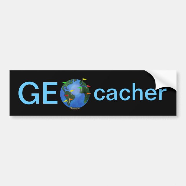 Geocacher Erde mit Flaggen Geocaching Autoaufkleber (Vorne)