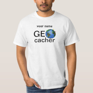 Geocacher Erde mit Flaggen Geocaching Gewohnheit T-Shirt