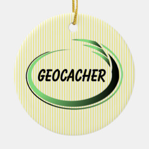 Geocacher Green Splash Keramik Ornament