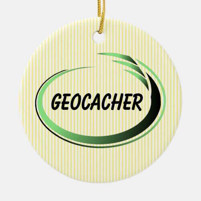 Geocacher Green Splash Keramik Ornament (Vorne)