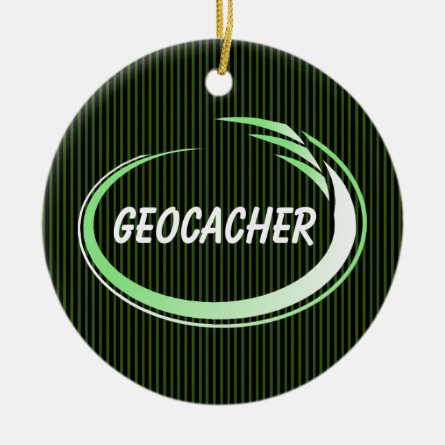 Geocacher Green Splash Keramik Ornament (Vorne)