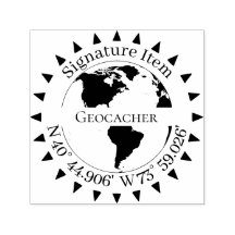 Geocacher Signature und GPS koordinieren Pfeile
