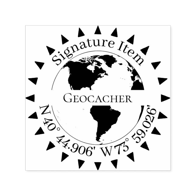 Geocacher Signature und GPS koordinieren Pfeile Permastempel (Design)