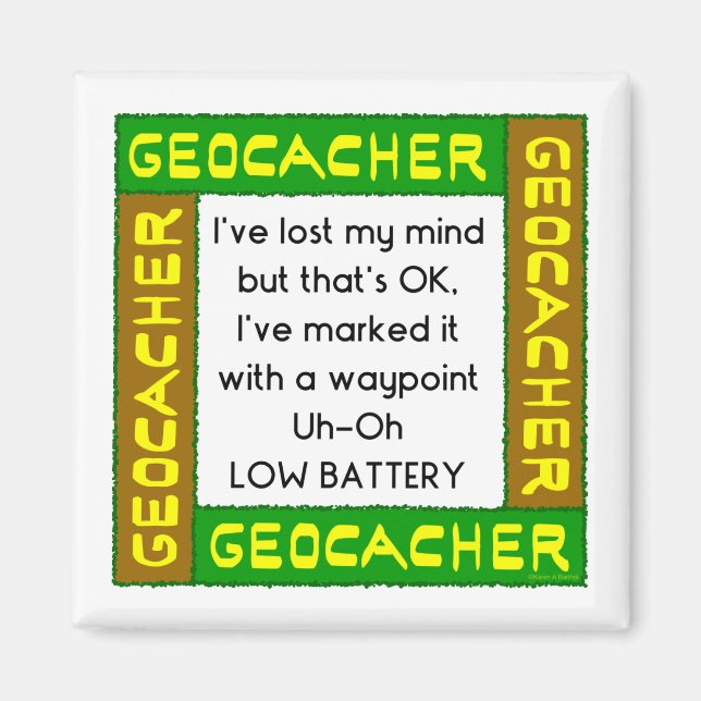 Geocacher verlor den Geist in Grün Magnet (Vorne)