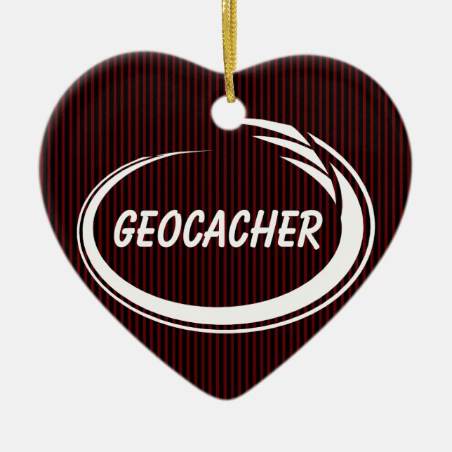 Geocacher White Splash Keramik Ornament (Vorne)