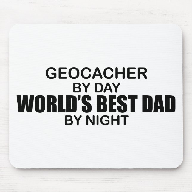 Geocacher World's Best Vater by Night Mousepad (Vorne)