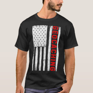 Geocaching American Flag USA Patriotischer Geocach T-Shirt