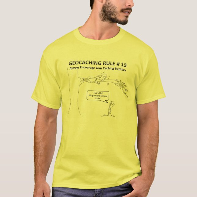 Geocaching DNF - Herauf einen Baum T-Shirt (Vorderseite)