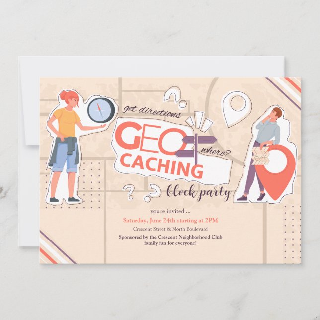 Geocaching-Einladung Einladung (Vorderseite)