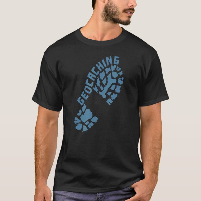 Geocaching Footprint Shoe T-Shirt (Vorderseite)