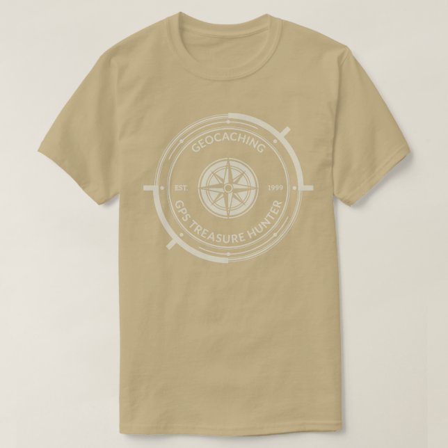 Geocaching GPS Treasure Hunter Compass T-Shirt (Design vorne)