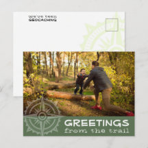 Geocaching Grüße aus dem Trail Custom Foto