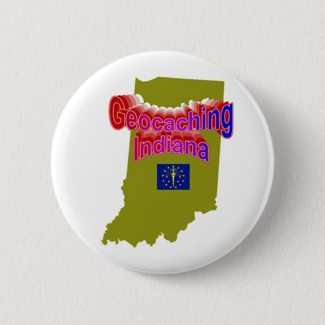 Geocaching Indiana Knopf Button (Vorderseite)