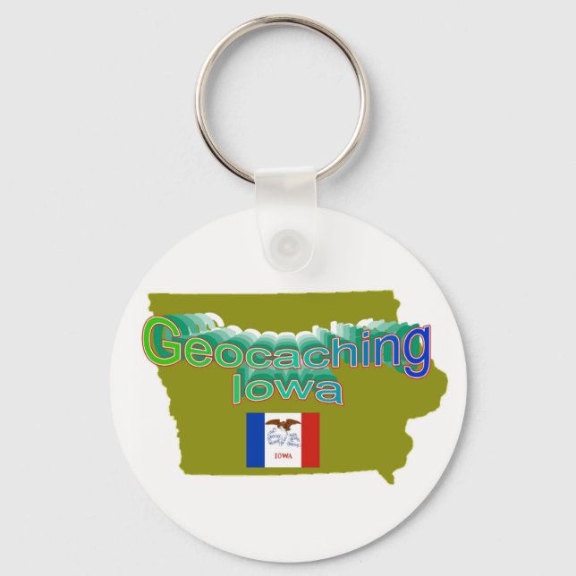 Geocaching Iowa Schlüsselanhänger (Vorderseite)