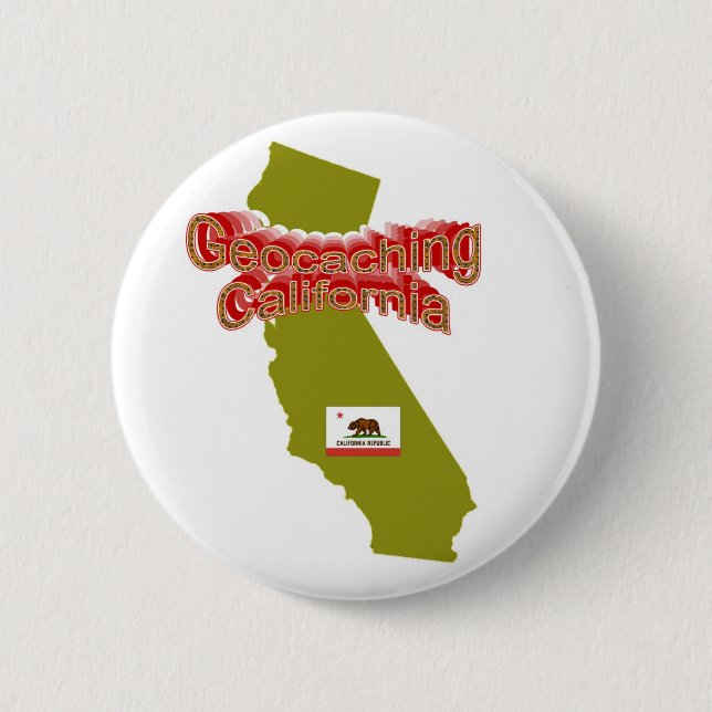 Geocaching Kalifornien Knopf Button (Vorderseite)