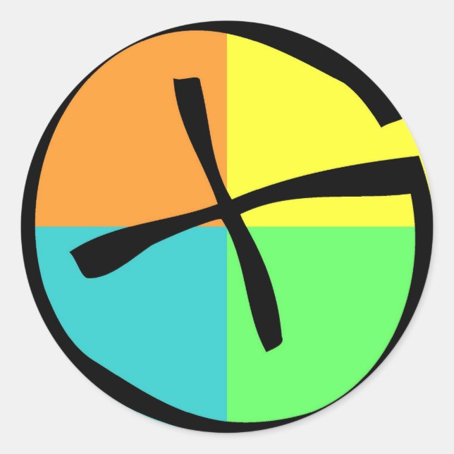 Geocaching-Logo Runder Aufkleber (Vorderseite)