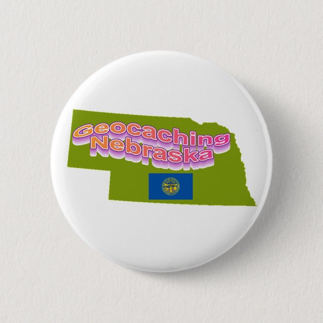 Geocaching Nebraska Knopf Button (Vorderseite)