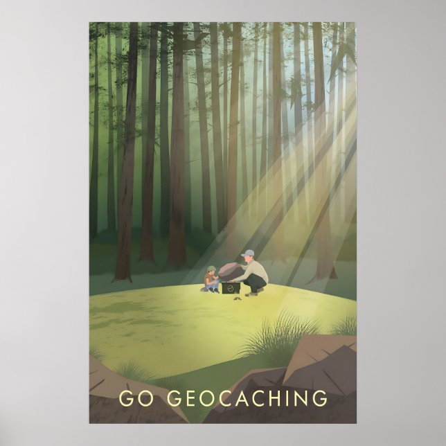 Geocaching Reiseplakat Poster (Vorne)